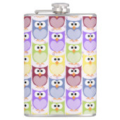 Leuke uilen, Uil Pattern, Baby uilen, Kleurrijke u Heupfles (Voorkant)