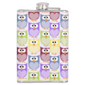 Leuke uilen, Uil Pattern, Baby uilen, Kleurrijke u Heupfles (Achterkant)