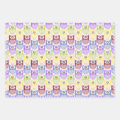 Leuke uilen, Uil Pattern, Baby uilen, Kleurrijke u Inpakpapier Vel (Voorkant)