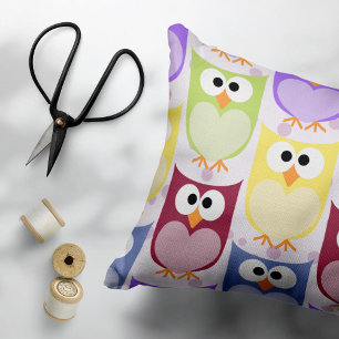 Leuke uilen, Uil Pattern, Baby uilen, Kleurrijke u Kussensloop