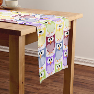 Leuke uilen, Uil Pattern, Baby uilen, Kleurrijke u Medium Tafelloper