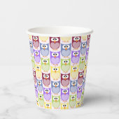 Leuke uilen, Uil Pattern, Baby uilen, Kleurrijke u Papieren Bekers (Achterkant)