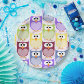 Leuke uilen, Uil Pattern, Baby uilen, Kleurrijke u Papieren Bordje (Feest)