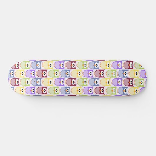 Leuke uilen, Uil Pattern, Baby uilen, Kleurrijke u Persoonlijk Skateboard (Horizontaal)