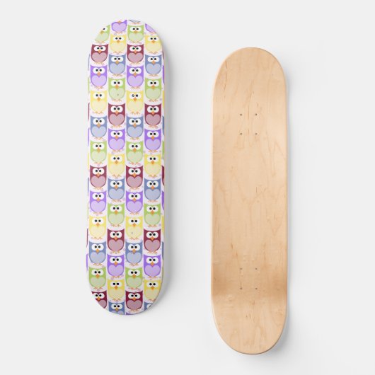 Leuke uilen, Uil Pattern, Baby uilen, Kleurrijke u Persoonlijk Skateboard (Voorkant)