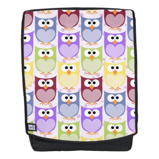 Leuke uilen, Uil Pattern, Baby uilen, Kleurrijke u Rugtassen (Voorkant)