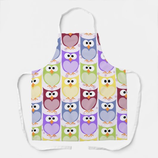 Leuke uilen, Uil Pattern, Baby uilen, Kleurrijke u Schort (Voorkant)