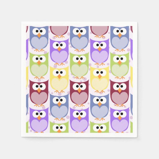 Leuke uilen, Uil Pattern, Baby uilen, Kleurrijke u Servet (Voorkant)