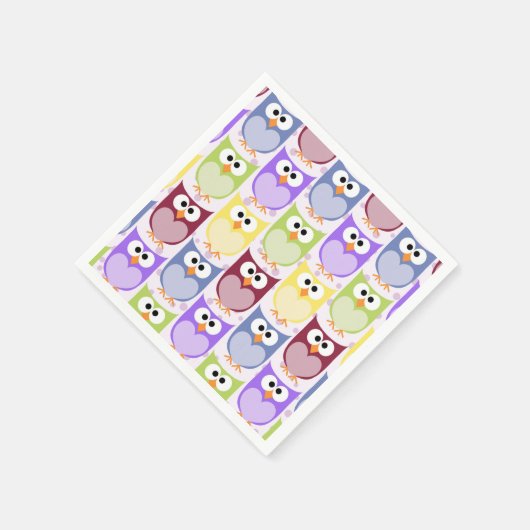 Leuke uilen, Uil Pattern, Baby uilen, Kleurrijke u Servet (Hoek)