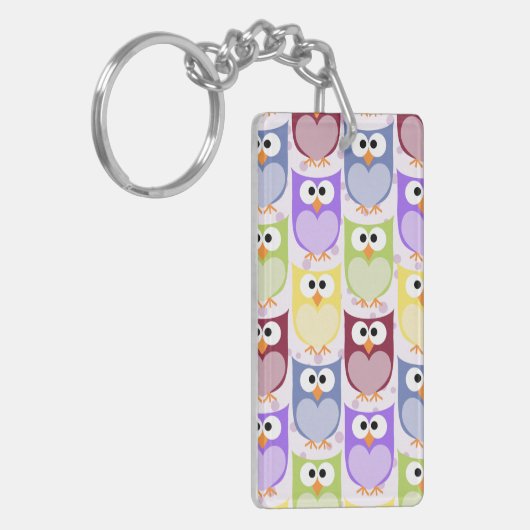 Leuke uilen, Uil Pattern, Baby uilen, Kleurrijke u Sleutelhanger (Voorkant Links)