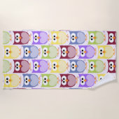 Leuke uilen, Uil Pattern, Baby uilen, Kleurrijke u Strandlaken (Voorkant)