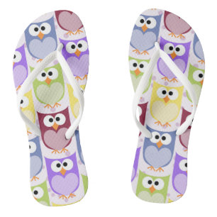 Leuke uilen, Uil Pattern, Baby uilen, Kleurrijke u Teenslippers