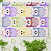 Leuke uilen, Uil Pattern, Baby uilen, Kleurrijke u Theedoek (Gevouwen)