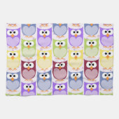 Leuke uilen, Uil Pattern, Baby uilen, Kleurrijke u Theedoek (Horizontaal)