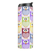Leuke uilen, Uil Pattern, Baby uilen, Kleurrijke u Thermosbeker (Gedraaid links)