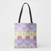 Leuke uilen, Uil Pattern, Baby uilen, Kleurrijke u Tote Bag (Voorkant)