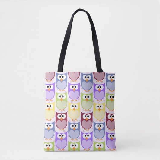 Leuke uilen, Uil Pattern, Baby uilen, Kleurrijke u Tote Bag (Voorkant)