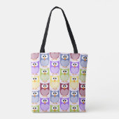 Leuke uilen, Uil Pattern, Baby uilen, Kleurrijke u Tote Bag (Achterkant)