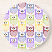 Leuke uilen, Uil Pattern, Baby uilen, Kleurrijke u Zandsteen Onderzetter (Voorkant)