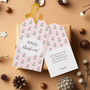 Leuke uilen Waterverf patroon monogram Cadeaulabel