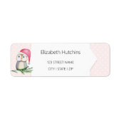 Leuke uilen Waterverf patroon monogram Etiket (Voorkant)