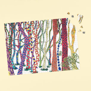 Leuke Uitdagende Whimsical Kleurrijke Gekke Bos Legpuzzel