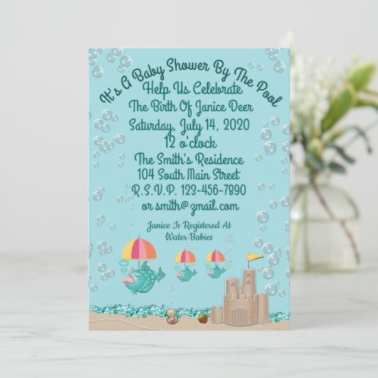 Leuke Uitnodiging voor een Baby shower door de (Staand voorkant)