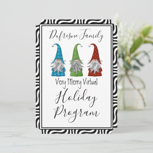 Leuke uitnodiging voor een virtueel vakantieprogra (Staand voorkant)