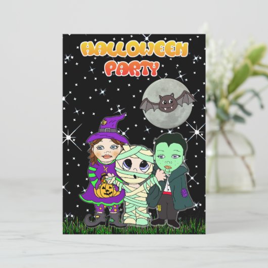 Leuke uitnodiging voor Halloween (Staand voorkant)
