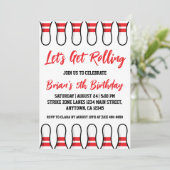 leuke uitnodigingen voor een bowlingfeestje (Staand voorkant)