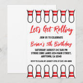 leuke uitnodigingen voor een bowlingfeestje (Voorkant / Achterkant)