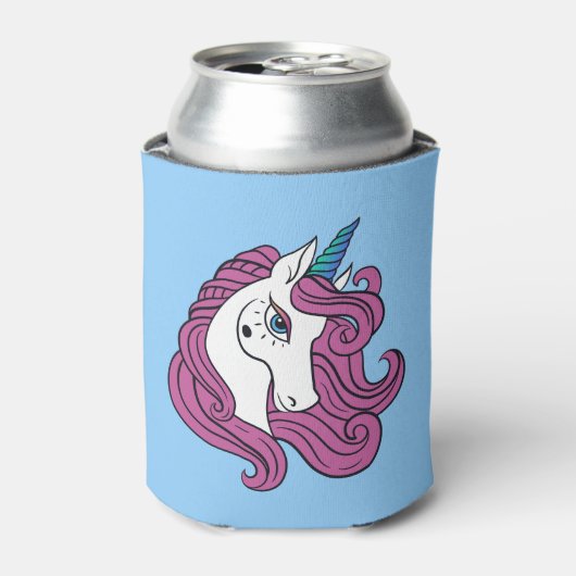 Leuke Unicorn aangepaste naam & kleur koelbox Blikjeskoeler (Blikje Voorkant)