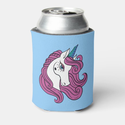 Leuke Unicorn aangepaste naam & kleur koelbox Blikjeskoeler (Blikje Achterkant)
