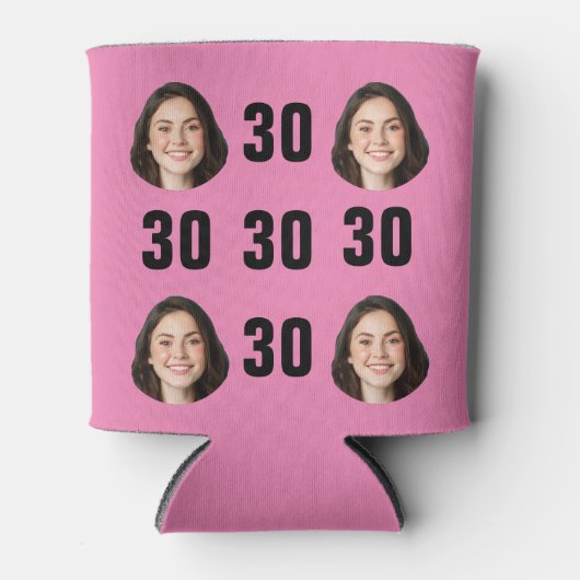 Leuke unieke 30e verjaardag foto Cool Retro Blikjeskoeler (Voorkant)