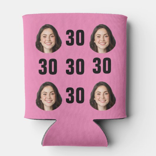 Leuke unieke 30e verjaardag foto Cool Retro Blikjeskoeler (Achterkant)