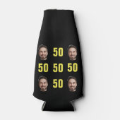 Leuke unieke 50ste verjaardag foto Cool Retro Flesjeskoeler (Voorkant)