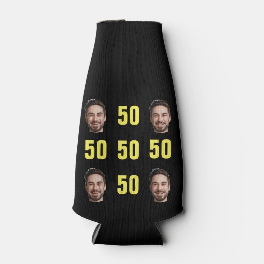 Leuke unieke 50ste verjaardag foto Cool Retro Flesjeskoeler (Voorkant)