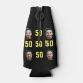 Leuke unieke 50ste verjaardag foto Cool Retro Flesjeskoeler (Achterkant)