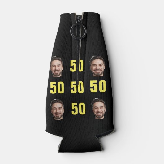 Leuke unieke 50ste verjaardag foto Cool Retro Flesjeskoeler (Achterkant)