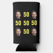 Leuke unieke 50ste verjaardag foto Cool Retro Seltzer Blikjeskoeler (Achterkant)