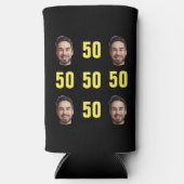 Leuke unieke 50ste verjaardag foto Cool Retro Seltzer Blikjeskoeler (Voorkant)