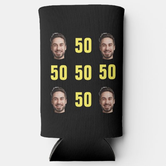 Leuke unieke 50ste verjaardag foto Cool Retro Seltzer Blikjeskoeler (Voorkant)