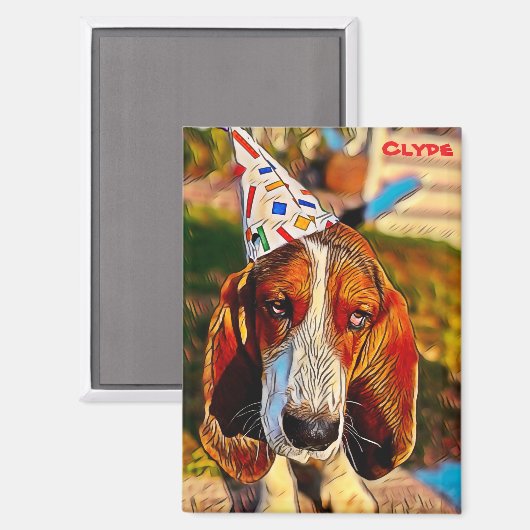 Leuke unieke aangepaste Clyde-hond Magneet (Voorkant / Achterkant)