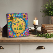 Leuke unieke bloemendude Be Kind Inspirivity Plaqu Fotoplaat