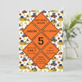 Leuke unieke bouwzone verkeersborden Verjaardag Kaart (Staand voorkant)