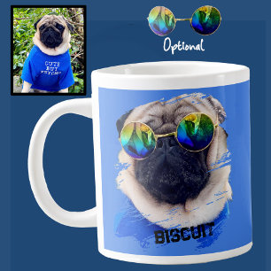 Leuke unieke bril voor pug hond vader liefhebber f grote koffiekop