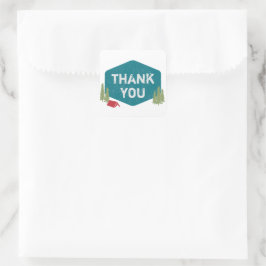 Leuke unieke gepersonaliseerde kamp verjaardag bed vierkante sticker