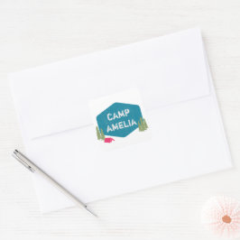 Leuke unieke gepersonaliseerde kamp verjaardagsfee vierkante sticker