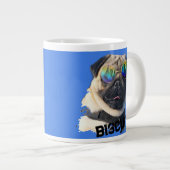 Leuke Unieke Pug Zonnebril Hond Papa Lover Foto Bl Grote Koffiekop (Voorkant rechts)