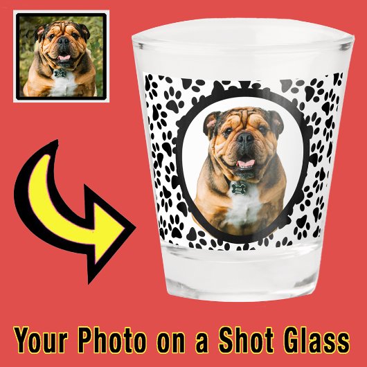 Leuke Unieke Stocking Stuffer Dog Pup Photo Paw Shot Glas